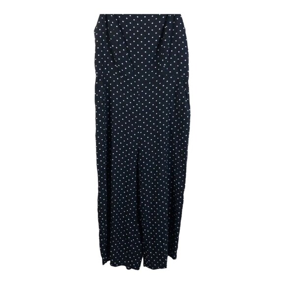 Old Navy L Jumpsuit Sleeveless Polka Dot Straight Leg Ruched Back Adjustable - Picture 5 of 7